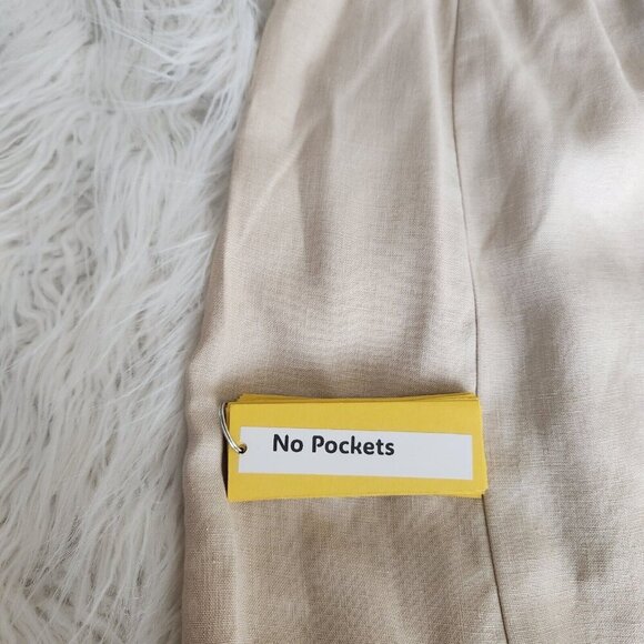 Bechamel Women's 12 Large 100% Linen Maxi Skirt Pull on‎ Beige Elastic Side Zip - Picture 10 of 11